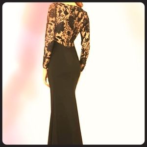 Lace and crepe gown
